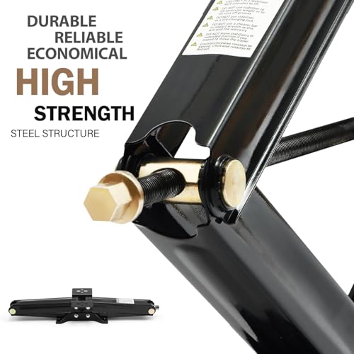USA 24" RV Scissor Jack Leveling Stabilizer with Hand Crank - 6,500 Pound Capacity - 1 Pack