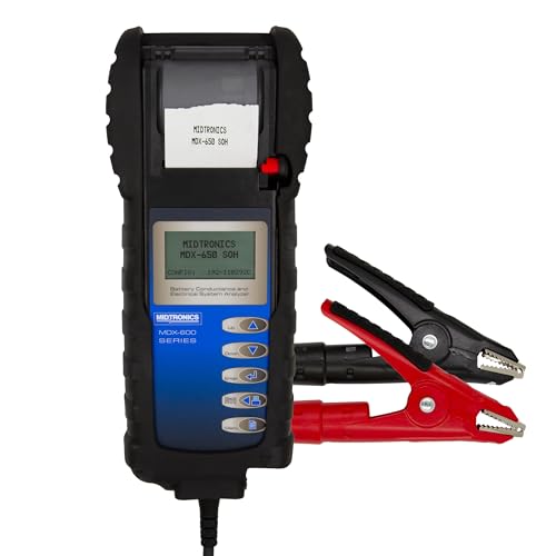 Midtronics MDX-650P SOH -12V & 24V Digital Battery Conductance & Electrical System Analyzer Battery Tester + Printer - I0' Cables, SOH Graph, Tool Bag