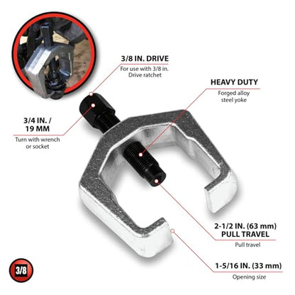 Performance Tool W142 1-5/16-Inches (33mm) Pitman Arm Puller - Drop Forged Construction Designed to Remove Pitman Arms from Compact Cars.