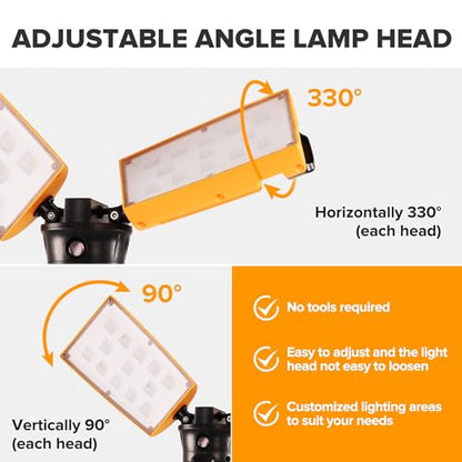 LUTEC 【Upgraded 5000K 15000 Lumen 105 Watt Dual-Head LED Work Light with Telescoping Tripod, Work Light with Stand Rotating Waterproof Lamps and 8 Ft 3-Prong Power Cord - size: Pro-15000LM