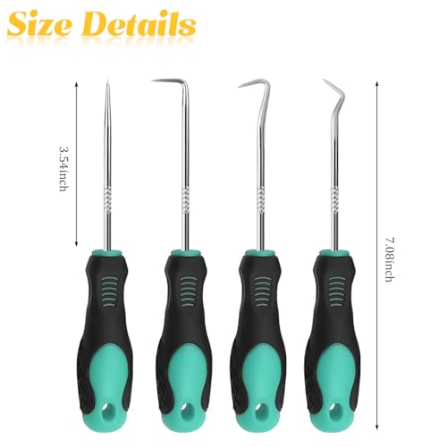 Zpana 4PCS Car Precision Hook and Pick Set, O Ring Vehicle Oil Seal Gasket Pick with Ergonomic Handle, Automotive Mechanic Hooks Puller Remover Tool, Universal for Automobile RV Truck (Style D) - size: StyleD
