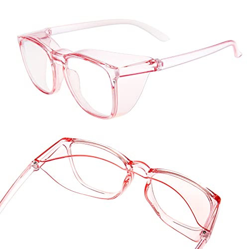 JOO'RTI Anti-Fog Safety Goggles Anti-Blue Light Saftey Glasses Anti-Dust Protective Eyewear for Women and Men - color: Pink