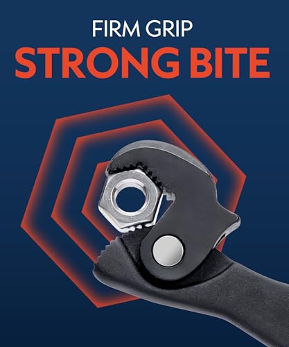 QUENCHING Self-Adjusting Crowfoot Wrench, 5–17mm (3/16”–11/16”), Slim Profile for Tight Spaces, Single Tool Alternative for Tight-Access Fasteners - size: 8" Dual Head Wrench