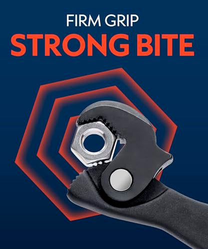 QUENCHING Self-Adjusting Crowfoot Wrench, 5–17mm (3/16”–11/16”), Slim Profile for Tight Spaces, Single Tool Alternative for Tight-Access Fasteners - size: 8" Dual Head Wrench