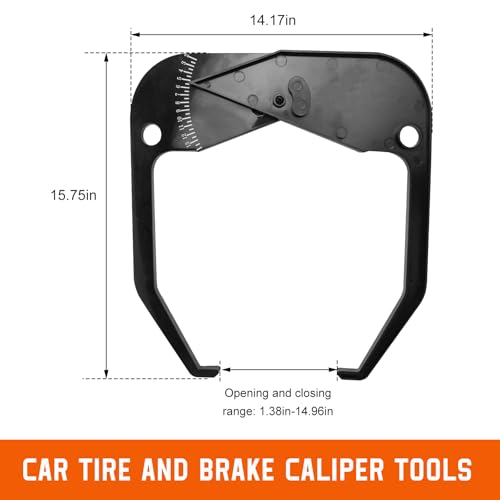 Car Tire Caliper, Portable Plastic Auto Wheel Rim Width Measuring Tool Tire Balancer Caliper, Accurate Wheel Balancer Rim Tyre Scale Tool for Most Vehicles, Car Accessories