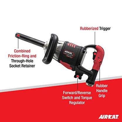 AIRCAT Pneumatic Tools 1993-VXL: 1-Inch Vibrotherm Drive Composite Straight Impact Wrench 2,300 ft-lbs - 7-Inch Extended Anvil - style: 7-Inch Extended Anvil