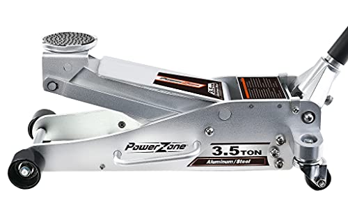 Power Zone 680063 Dual Pump Quick Lift 3-1/2 Ton Aluminum and Steel Racing Jack, Lift Range: 4-1/8” to 18-5/16”