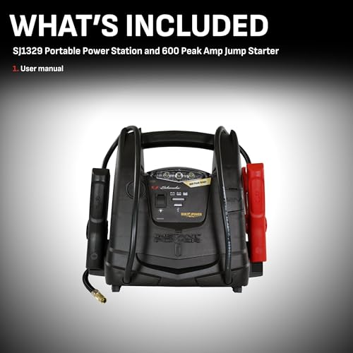 Schumacher Electric 800A Car Battery Jump Starter and Portable Power Station, 4-in-1 Solution, 150-PSI Air Compressor, USB & DC Charging, for 12V Power Sport, Automotive, and Marine Batteries, SJ1331 - style: 800 Peak Amps