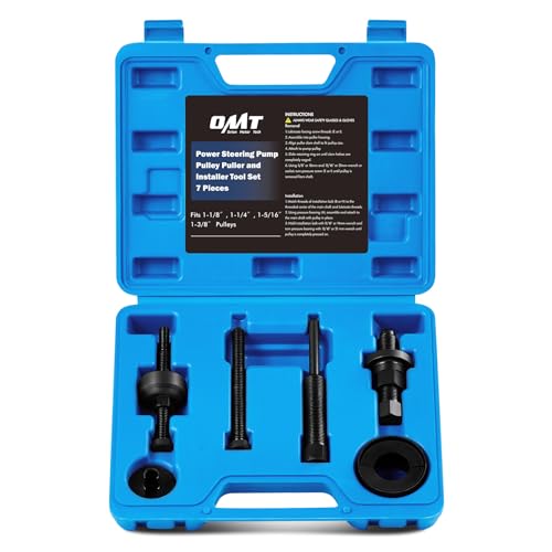 Orion Motor Tech Power Steering Pump Pulley Puller/Installer Tool Set, Pump Pulley Remover Installer Tools Compatible with Ford, GM, and Chrysler Vehicles - color: Blue
