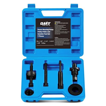 Orion Motor Tech Power Steering Pump Pulley Puller/Installer Tool Set, Pump Pulley Remover Installer Tools Compatible with Ford, GM, and Chrysler Vehicles - color: Blue