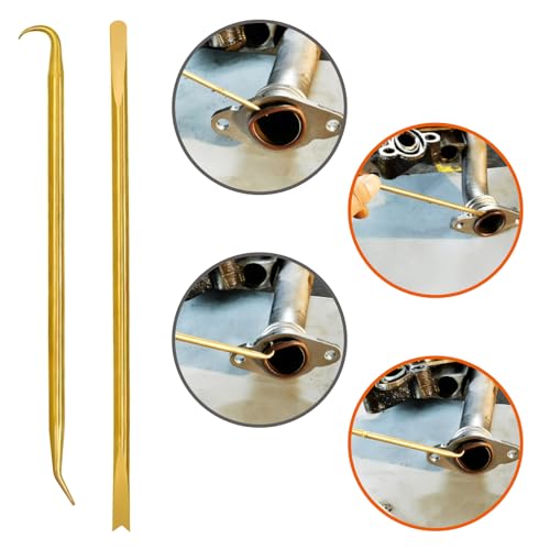 2 Picks Brass Pick Kit, O-Ring and Seal Installation and Extraction Tools with 4 Tip Styles for Scuba Diving, Automotive and DIY Maintenance
