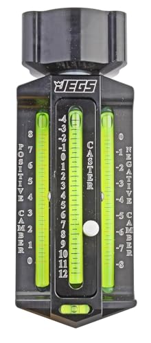 JEGS Caster Camber Gauge | Camber Angles: +/- 8in.| Caster Angles: +12in.to -4in.| Includes Magnetic Adapter And Padded Storage Case | Made In USA