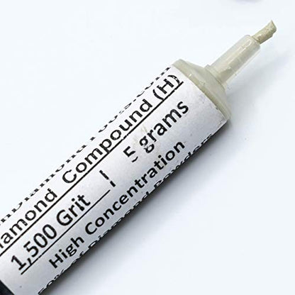 TechDiamondTools Diamond Polishing Compound Polishing Paste USA Made 1,500 Grit 6-12 Microns for Marble Glass Metal Rock Jewelry Resin Silver Chrome Gemstone with High Concentration of Diamond Powder - size: 1,500 Grit / 6-12 Microns