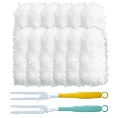 Car Interior Duster - Ultimate Cleaning Tool for Cars, House, and Office - Compact Mini Design for Effortless Dust Removal Double-Sided Design 2handle +10 Duster Refills. - style: Duster