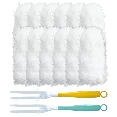 Car Interior Duster - Ultimate Cleaning Tool for Cars, House, and Office - Compact Mini Design for Effortless Dust Removal Double-Sided Design 2handle +10 Duster Refills. - style: Duster