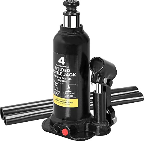 BIG RED 4 Ton (8,000 LBs) Torin Welded Hydraulic Car Bottle Jack for Auto Repair and House Lift, Black, AT90403BR - color: Black, size: 4 Ton