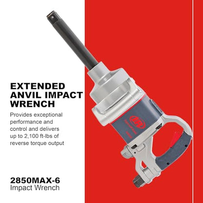 Ingersoll Rand 2850MAX-6 1-Inch 5,500 RPM Impact Wrench with 6-Inch Anvil Extension - style: 2850MAX-6 with Extended Anvil