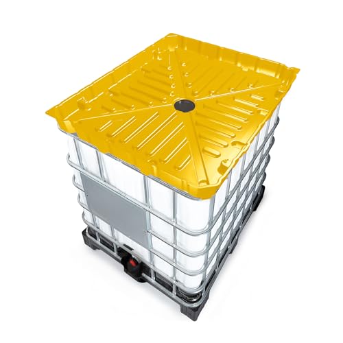 DENIOS® IBC Tote Funnel - 49.5"x42"x5" | Extra Large Funnel | Wide Mouth for IBC Totes | Perfect for Fast, Spill-Free Liquid Transfer | Heavy-Duty Large | Yellow | IBC Tote NOT Included - color: Yellow