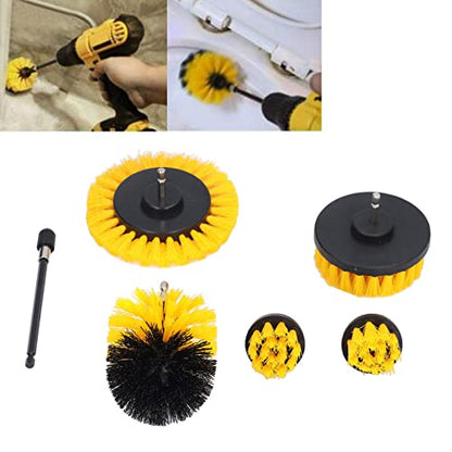 6Pcs Drill Brush Car Detailing Kit, Power Scrubber Brush Set with 1/4" Hex Shank, Nylon Cleaning Brushes for Car Seats, Carpets, Upholstery, Tiles, Shower Doors, Boat, Home