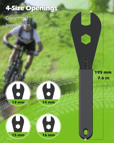 Pawfly Bike Cone Wrench Set Tool, Slim Open End Spanner Tool Kit for Bicycle Wheel Hub Repair - style: 13-16mm