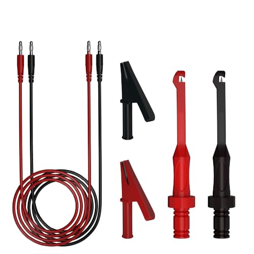 6pcs 4mm Banana PlugTest Leads Kit Digital Electrical Test Probes Back Probe Set Fully Insulated Alligator Clips0079 - style: 6pcs