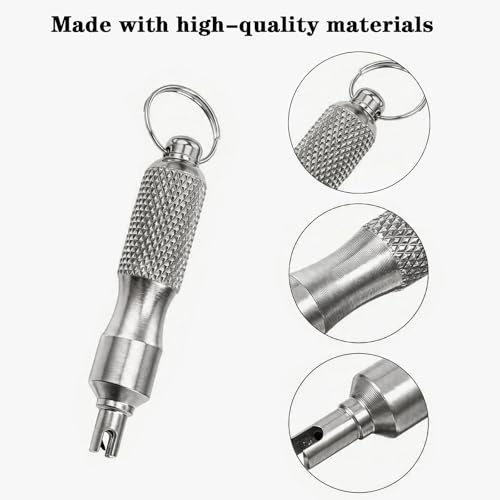 2 PCS Valve Stem Removal Tool & Valve Core Tool - Tire Valve Stem Tool | Stainless Steel Tire Valve Stem Tool Portable Valves Core Disassembly and Repair Tools for Bicycle Car Motorcycle Repair