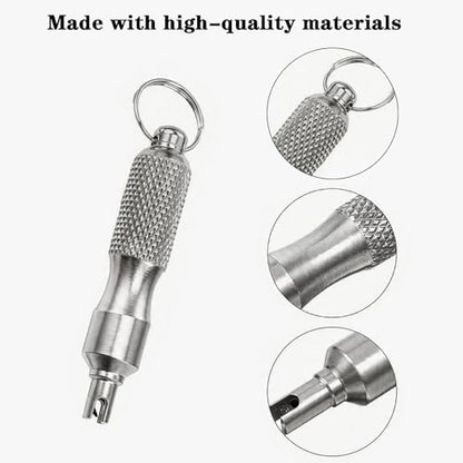 2 PCS Valve Stem Removal Tool & Valve Core Tool - Tire Valve Stem Tool | Stainless Steel Tire Valve Stem Tool Portable Valves Core Disassembly and Repair Tools for Bicycle Car Motorcycle Repair