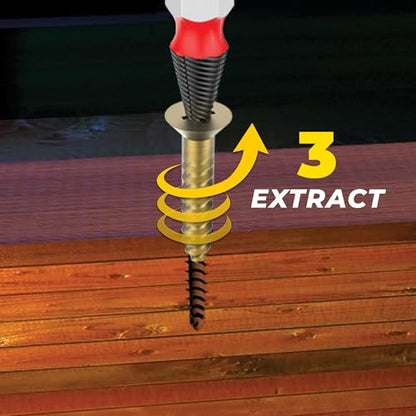 SpeedOut Impact 5-Piece Damaged Screw Extractor Set – Impact Rated Bits with Quick Connect Adapter & EZ View Case – Helps Remove Stripped Screws – Color Coded Extractors – Works with Standard Drill