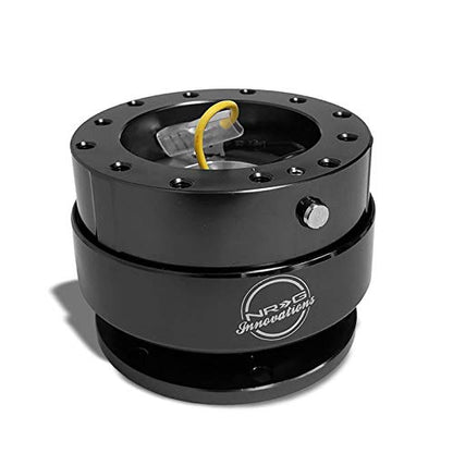 NRG (SRK-200) Black Aluminum GEN 2.0 Racing Performance Steering Wheel Quick Release Adapter Fit 2-Way 6-Hole Pattern Design - color: Black
