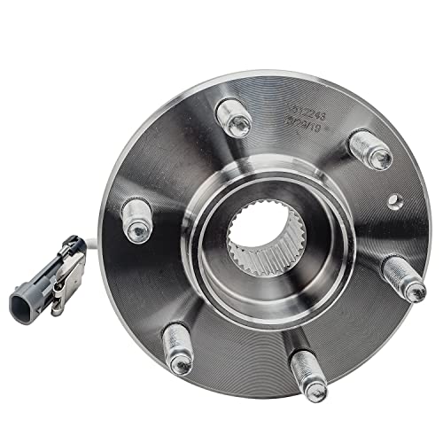 Detroit Axle - Rear Wheel Bearing Hubs with ABS Sensor for 2004-2007 Cadillac CTS, 2005-2011 STS, 2004-2009 SRX, 2 Wheel Bearing & Hubs Assembly Set Replacement - style: 512243 x2/Pair