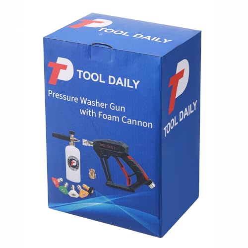 Tool Daily Short Pressure Washer Gun with Foam Cannon, 1/4 Inch Quick Connector, with 5 Pressure Washer Nozzle Tips, 1 Liter - style: Foam Gun