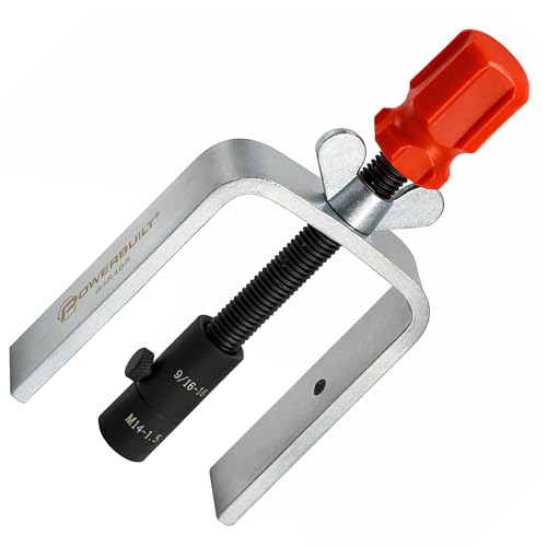 Powerbuilt Steering Wheel Lock Plate Remover, Reversible Adapter Includes 9/16 inch-18 and M14-1.5 Threads, Removal & Installation of Lock Plate Snap Rings - 648466