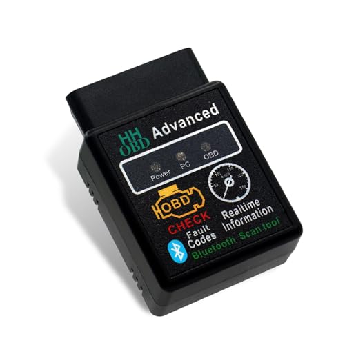 Car Bluetooth OBD2 Diagnostic Tool, Plug and Play Real-time Code Reader, Reset and Clear Engine Light Scanner with Exclusive App, Universal Mini Monitor Device for Most Phone Systems (Black)