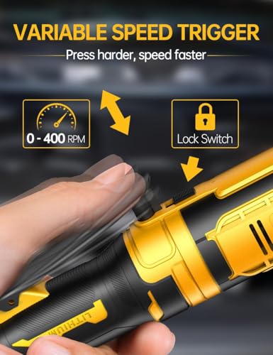 APEXPOWER 3/8 Inch Cordless Ratchet Wrench for DEWALT 20V Battery, 88Ft-Lbs, 0-400RPM, Electric Wrench Ratchet w/Variable Speed Trigger, Reinforced Head, R&F Switch, 7 Sockets,3/8" to 1/4" Adapter
