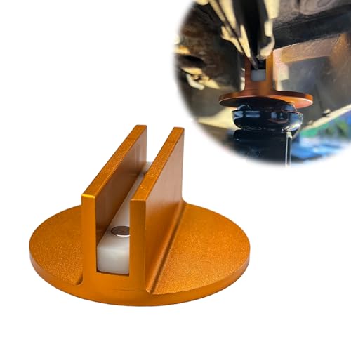 Universal Magnetic Jack Pad, 0.4" Slotted Aluminum Grooved Jacking Puck Pinch Weld Adapter, Heavy Duty Pinch Weld Frame Rail Protector for Sub-Frame Vehicle Floor Jack (Orange) - color: Orange