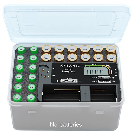 Battery Tester for AA AAA C D 9V & Case Household Batteries Battery Checker