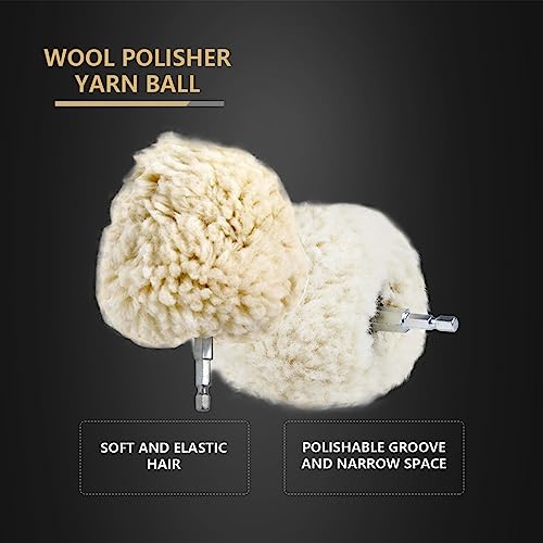 SPTA 1Pc Wool Polishing Cone, Car Wheel Hub Drill Wool Polishing Ball Polishing Ball,Wool Polishing Cone - color: Wool Polishing Cone