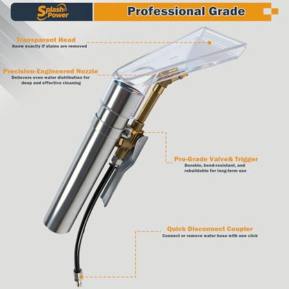 Shop Vac Extractor Attachment Kit for Wet/Dry Vacuum, Universal Hose Adapter for Carpet Upholstery Cleaning & Auto Detailing - size: Small A with Spray Nozzle and Water Hose