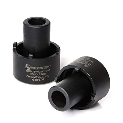Powerbuilt Spindle Nut Socket, 4 Lug, 2-3/4-inch Outer, Ford, Easy Removal of Spindle Nuts, 2WD Rear Axles, Rotating Locknut - 648476, Black - style: 4-Lug, 2-3/4" Outer