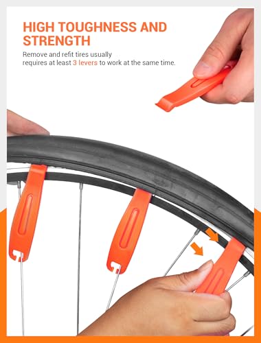SARDVISA Bike Tire Levers| Ultra Strong Tire Levers & Stainless Steel Tire Spoons, Bike Tire Removal Tool for Road or Mountain Bike Tires, Must Have Bike Tire Tool in Bike Tire Repair Kit - size: 3-Pack Ultra Strong