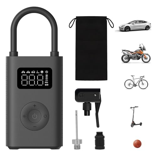 Xiaomi Portable Electric Air Compressor, 150 PSI Tire Inflator for Car, Scooter, Bike Tires and Balls - Cordless with Digital Pressure Detection