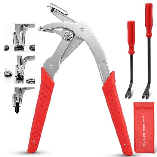 4Pcs Car Clip Pliers with 2 Fastener Removal Tool, Auto Fastener Clip Removal Pliers, Panel Clip Removal Tool for Automotive Plastic Fasteners, Push Pin & Door Trim, Damage-Free Disassembly
