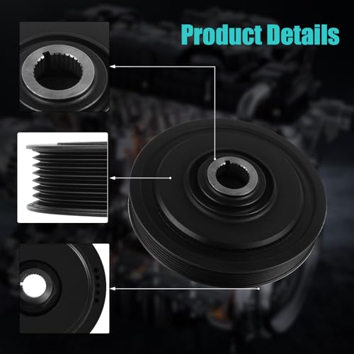 AULINK 594-267 Harmonic Balancer Crankshaft Pulley for Acura MDX 2003-2009,TL RL 2005-2008,for Honda Accord 2003-2007,Ridgeline 2006-2008,Odyssey 2005-2010,Pilot 2005-2008,Saturn Vue 3.0 3.2 3.5 3.7L