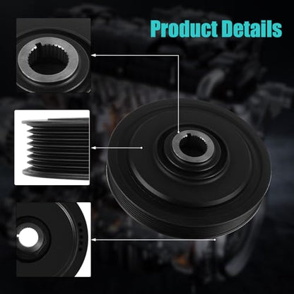 AULINK 594-267 Harmonic Balancer Crankshaft Pulley for Acura MDX 2003-2009,TL RL 2005-2008,for Honda Accord 2003-2007,Ridgeline 2006-2008,Odyssey 2005-2010,Pilot 2005-2008,Saturn Vue 3.0 3.2 3.5 3.7L