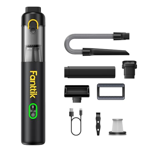 Fanttik V8 Mate Upgraded Cordless Car Vacuum, Portable Mini Vacuum with 13000pa Suction Power, 2 Suction Modes, Type-C Charge, Handheld Vacuum for Car, Small Tasks, Keyboards, Office Desk (Black) - color: Black