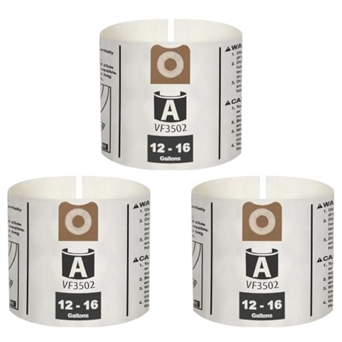 SpaceTent 3 Pack VF3502 Replacement Bags Size A for Rigid 12-16 Gallon Wet/Dry Vacuums, Part# 23743, Average Performance Dust Filter Bags - size: 3PK, style: Average Performance