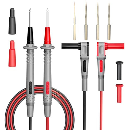 Goupchn Silicone Multimeter Test Leads Kit with 4PCS Gold-Plated Probes | Double Silicone Soft Cable Wire, Electrical Copper Test Probes, 4.9ft/1.5m Length, Precision Sharp Probes - style: 6PCS