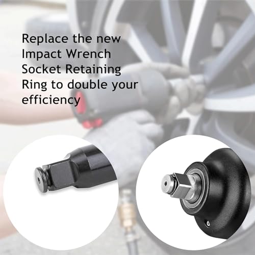 1/2"" & 3/8"" Impact Wrench Retainer Rings with O-Ring Fit for Electric Wrench/Pneumatic Wrench, Impact Wrench Tool Parts and Accessories (6+6/Sets)