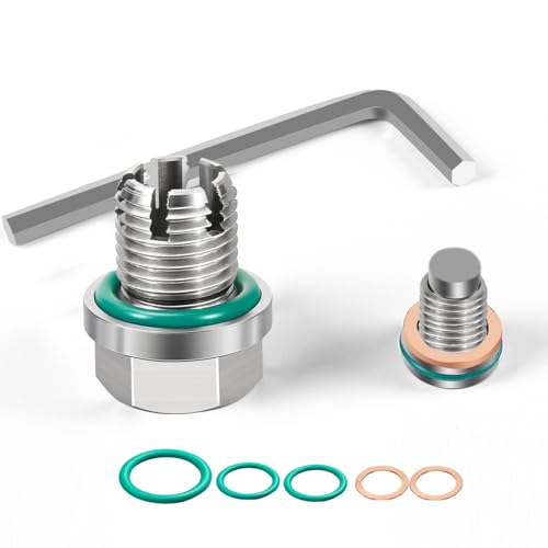 M14.1-1.5x15 Large Backpack Oil Drain Plug,Backpack Style Oil Drain Plug with Magnet,Stainless Steel Self Tapping Oil Pan Thread Repair Kit.