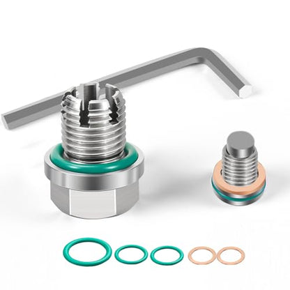 M14.1-1.5x15 Large Backpack Oil Drain Plug,Backpack Style Oil Drain Plug with Magnet,Stainless Steel Self Tapping Oil Pan Thread Repair Kit.